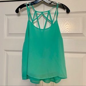 Mint green strap-designed tank top
